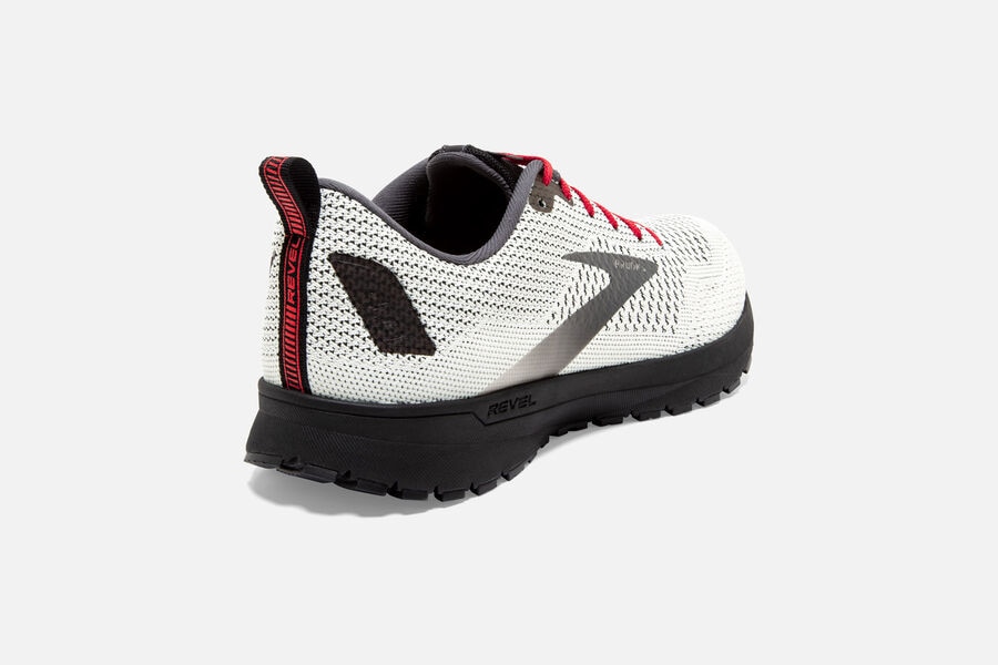 Brooks Revel 4 Road Running Shoes - Mens - White/Black/Red - DW8751690